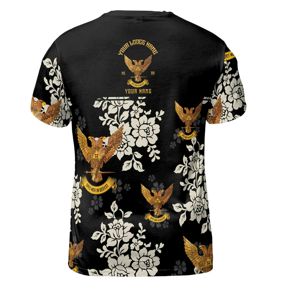 Customized Scottish Rite 32 Tropical Floral Men's T-shirt S-5XL - FUKAMASONIC
