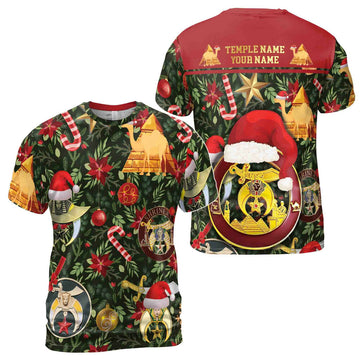 Personalized Noble Shriner Merry Christmas Men's T-Shirt S-5XL - FUKAMASONIC