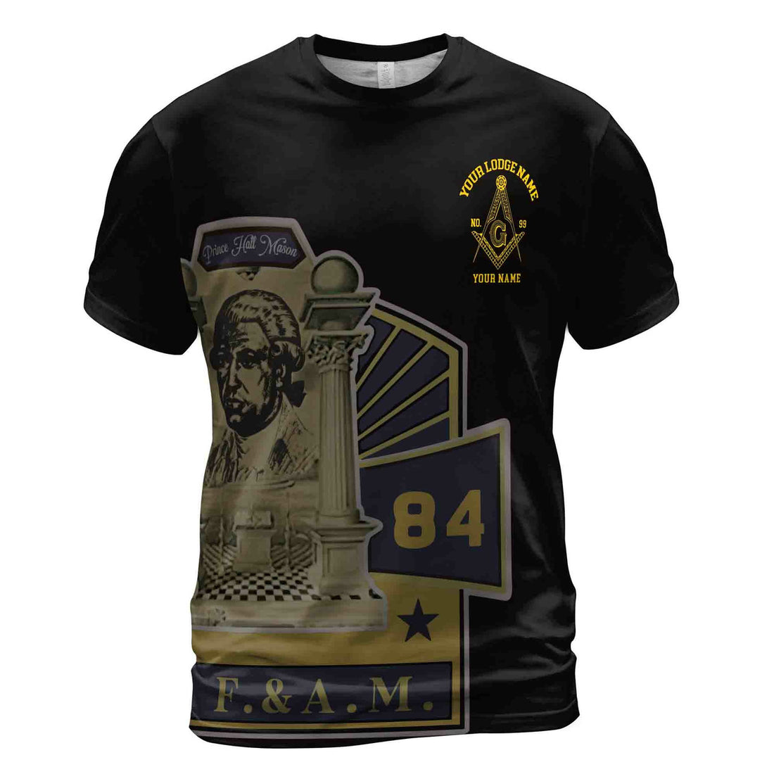 Customized PHA Prince Hall Masonry F.&A.M. Men's T-Shirt S-5XL - FUKAMASONIC