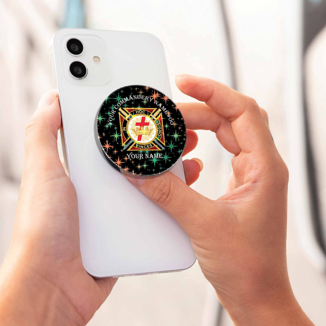 Customized Knights Templar Symbol Masonic Hologram PopSocket - FUKAMASONIC