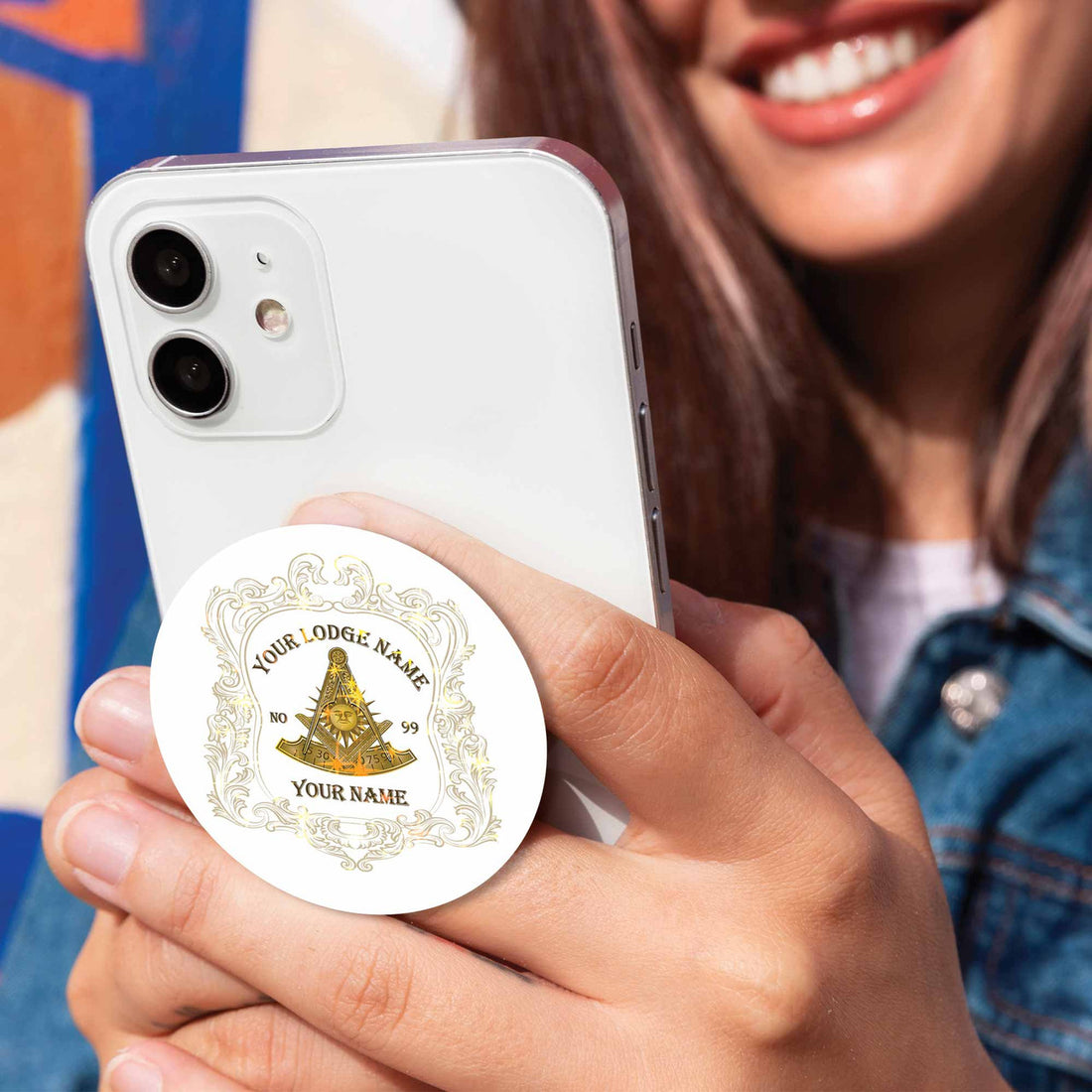 Customized Masonic Past Master Symbol Hologram PopSocket - FUKAMASONIC