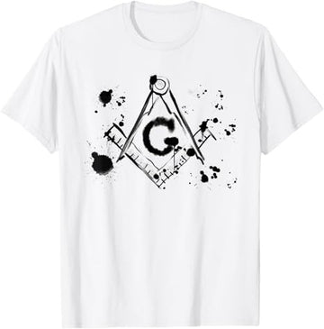 Freemason square & compass Masonic paint splat T-Shirt