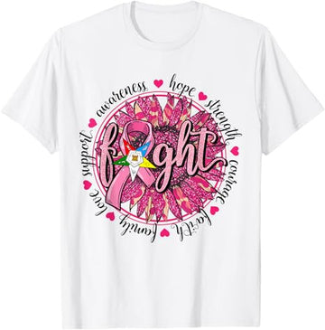 OES Fight Faith Hope Love Support Breast Cancer Awareness T-Shirt
