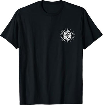 Freemason Symbol All Seeing Eye Masonic Square Compass Logo T-Shirt