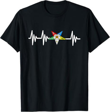OES Order of the Eastern Star Logo EKG Heartbeat T-Shirt