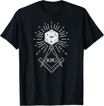 RPG Dice Boardgame Freemason D20 Masonic Cube Maker Templar T-Shirt