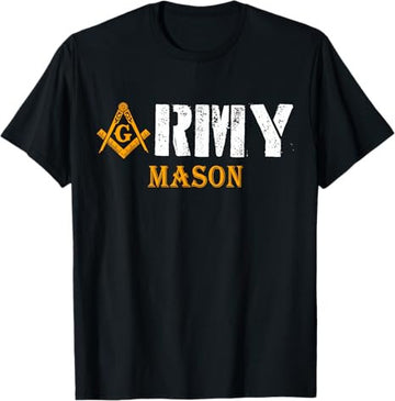 Freemason Army Compass & Square Masonic Symbol Vintage T-Shirt