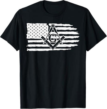 Freemason Masonic Fraternal Freemasonry USA Flag America T-Shirt