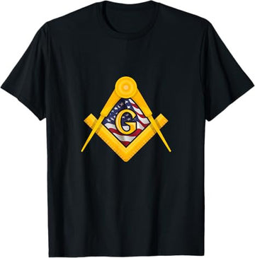 Masonic USA Flag Square and Compass American 4th of July T-Shirt
