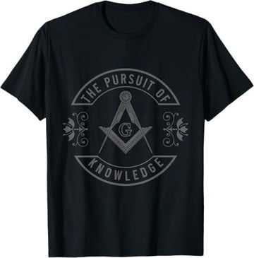 The Pursuit Of Knowledge Masonic Square & Compass Symbol T-Shirt