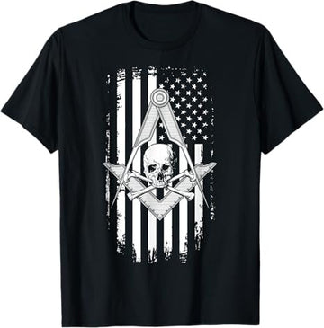 Master Mason American Flag Masonic Skull - Freemason T-Shirt T-Shirt