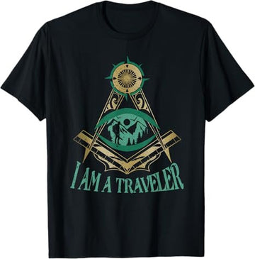 Masonic Freemasonry Fraternal Square Compass I Am A Traveler T-Shirt