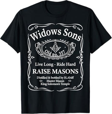 Masonic Widow's Sons No.357 Whiskey Raise Masons Fathers Day T-Shirt