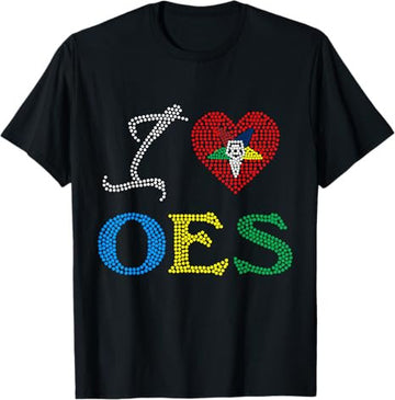I Love Heart OES Dot Print Beautiful Order the Eastern Star T-Shirt