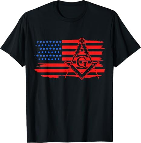 Mason Masonic US Flag Square T-Shirt