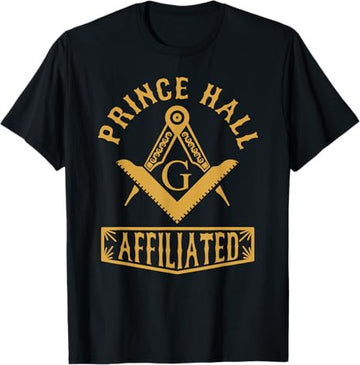 Masonic PHA Prince Hall Affiliated Square Compass Freemason T-Shirt