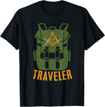 Masonic Freemasonry Fraternal Square Compass Traveler T-Shirt