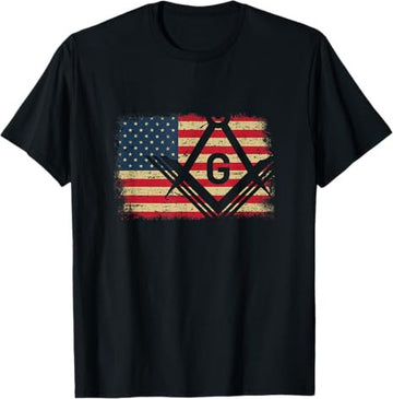 Freemason USA American Flag Freemasonry 4th of July T-Shirt