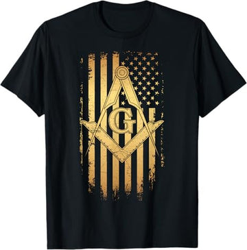 Masonic American Flag Square and Compass - Freemason T-Shirt