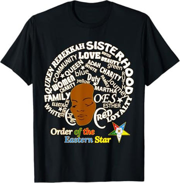 OES Sister Afro PHA Queen Order the Eastern Star Christmas T-Shirt