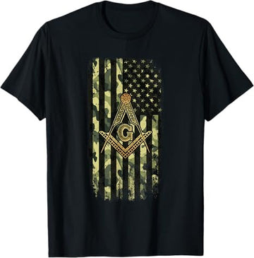Masonic Camo American Flag - Freemason T-Shirt