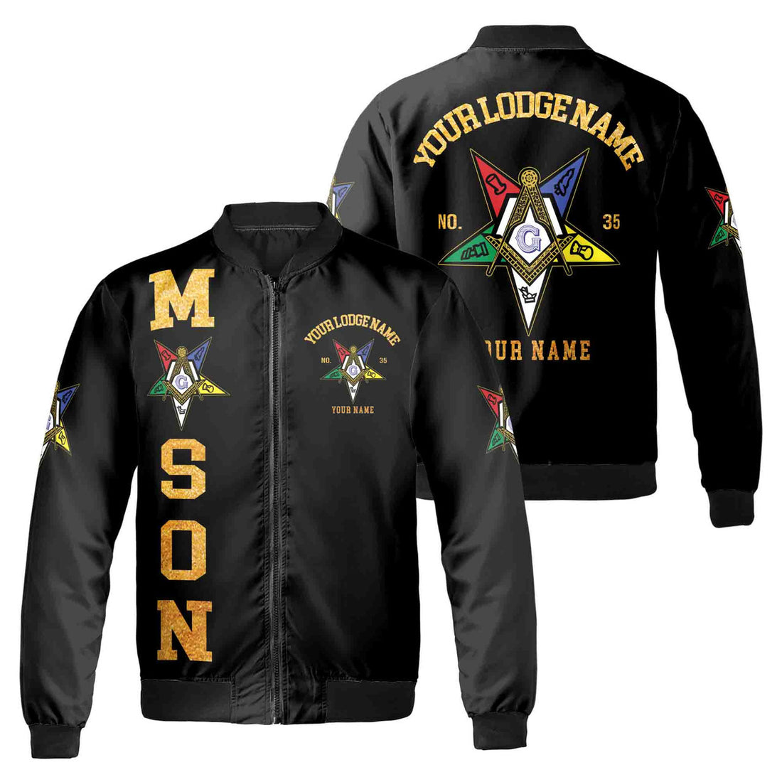 Order Of The Eastern Star OES Masonic Unisex Bomber Jacket S-5XL - FUKAMASONIC