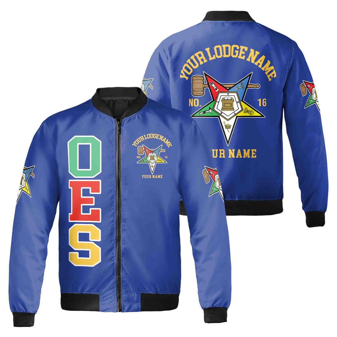 Custom Name Order of the Eastern Star Past Matron OES Unisex Bomber Jacket S-5XL - FUKAMASONIC