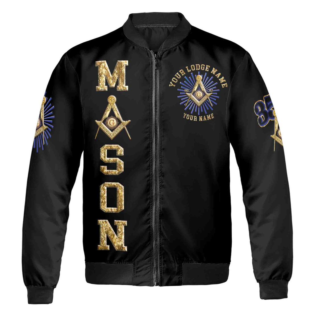 Customized Lodge Name Name and Number Freemasonry Masonic Symbol Unisex Bomber Jacket S-5XL - FUKAMASONIC