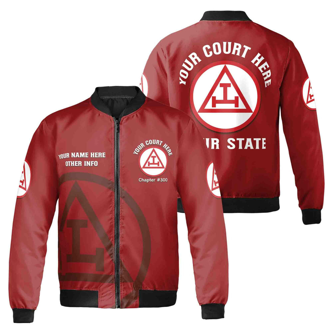 Custom Name Royal Arch Masonry York Rite Freemasonry Masonic Unisex Bomber Jacket S-5XL - FUKAMASONIC