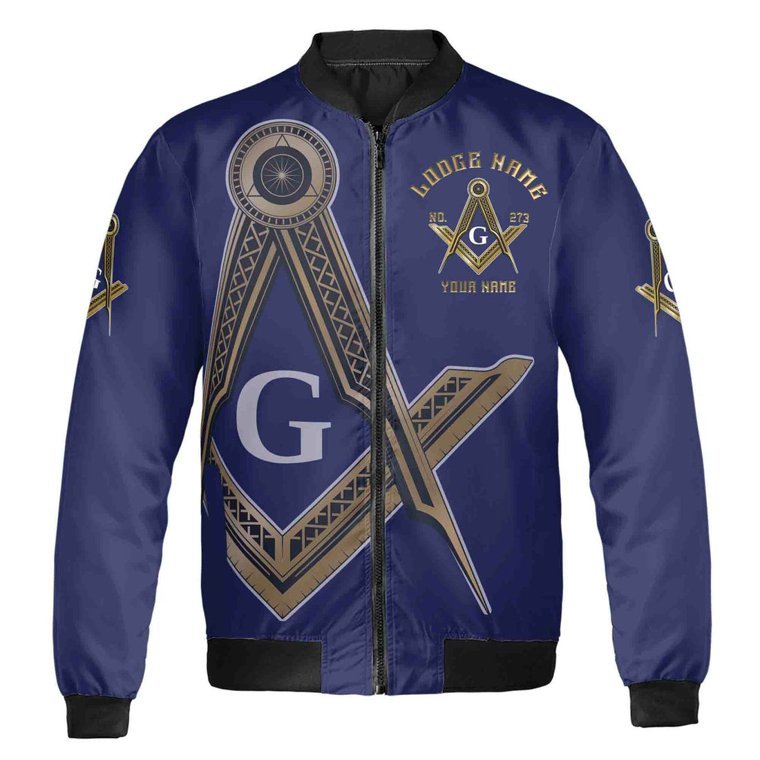 Customize Name Freemasonry Mason The Harder The Road Unisex Bomber Jacket S-5XL - FUKAMASONIC