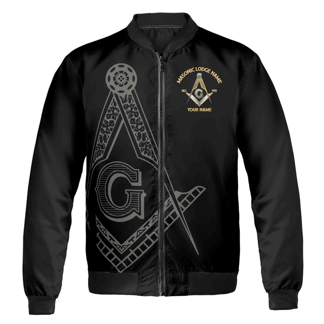 Customize Lodge Name, Name and Number PHA Freemasonry Masonic Bomber Jacket - FUKAMASONIC