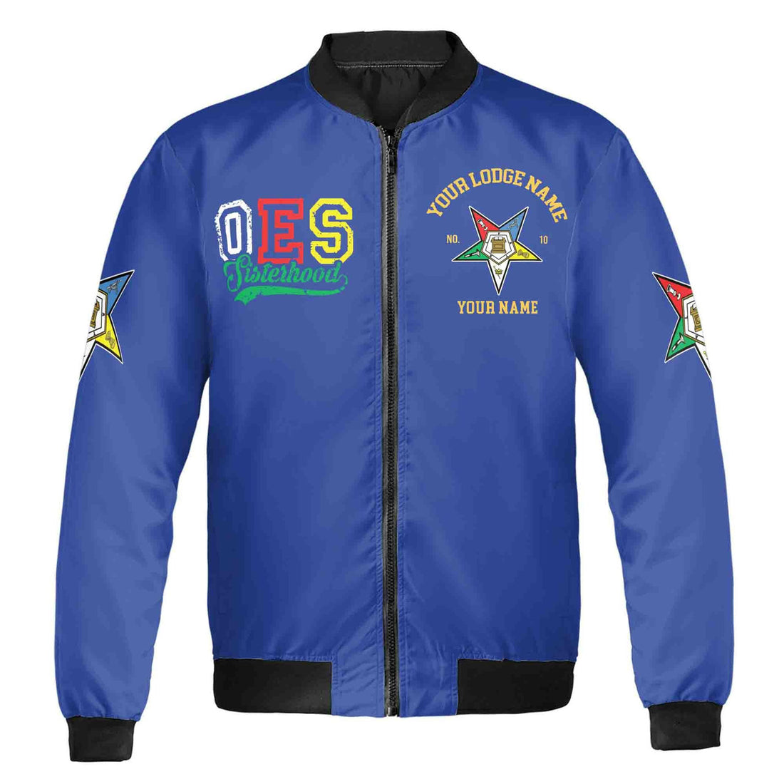 Custom Name Chapter Name OES Order Of The Eastern Star Sisters In Service Bomber Jacket - FUKAMASONIC