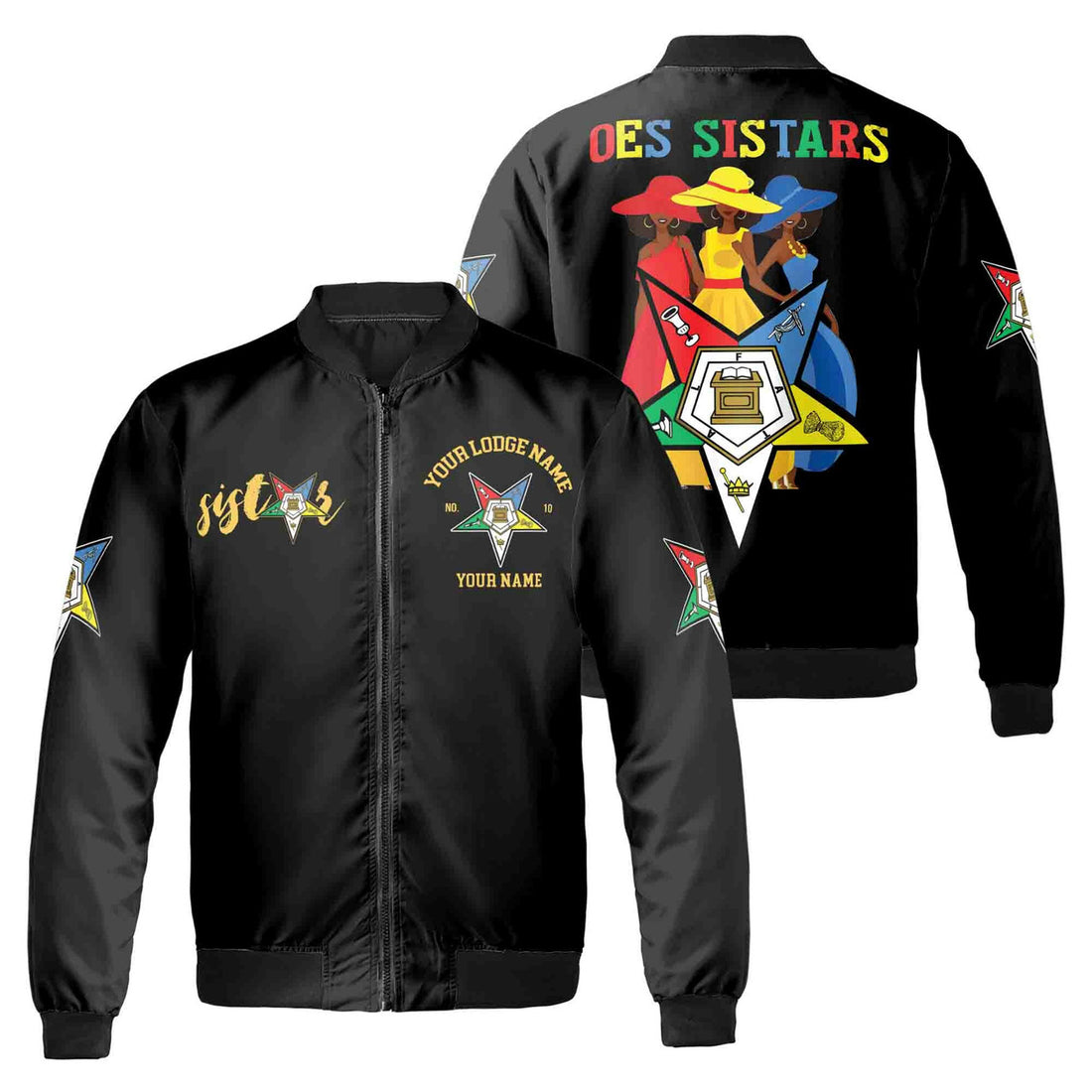 Custom Name Chapter Name OES Order Of The Eastern Star Unisex Bomber Jacket S-5XL - FUKAMASONIC