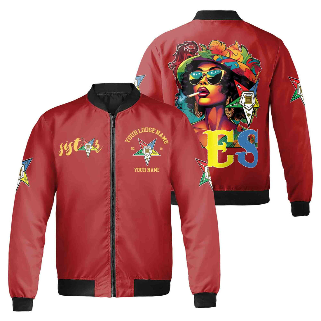 Custom Name Chapter Name OES Beautify Sistars Unisex Bomber Jacket S-5XL - FUKAMASONIC