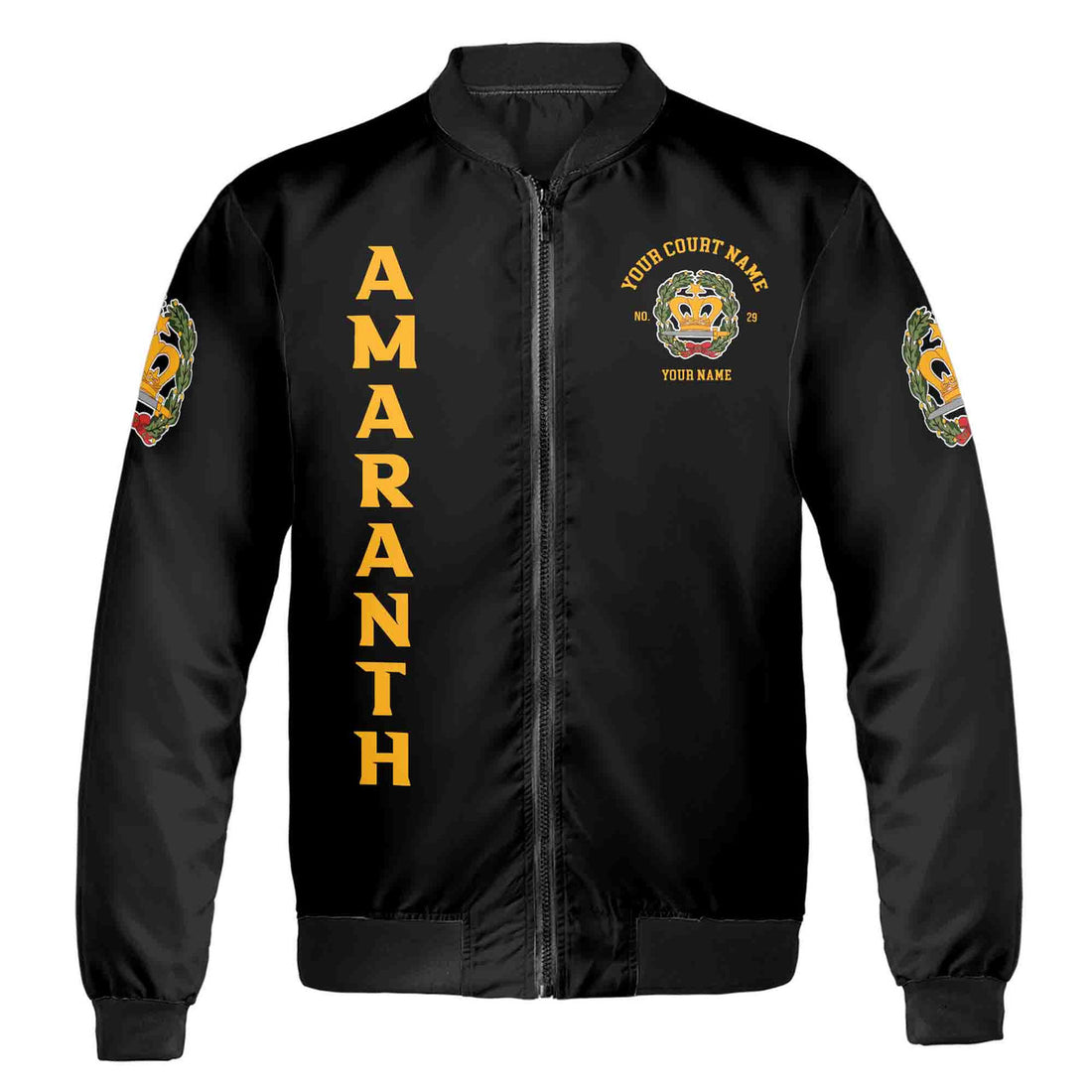 Custom Name Court Order of the Amaranth Emblem Unisex Bomber Jacket S-5XL - FUKAMASONIC