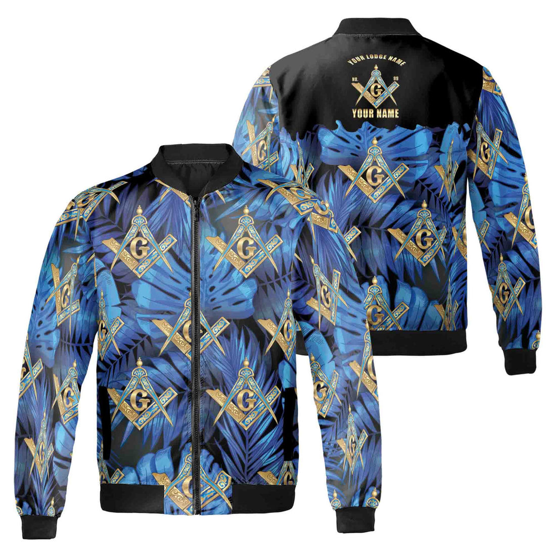 Personalized Freemasonry Master Mason Tropical Palm Tree Bomber Jacket S-5XL - FUKAMASONIC