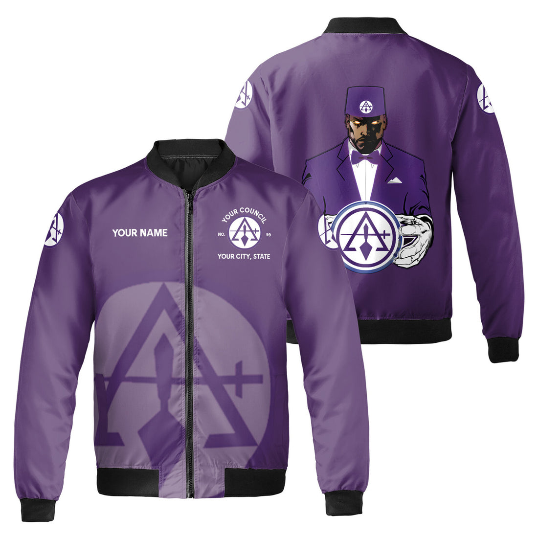 Customized Cryptic Masonry Royal and Select Master Bomber Jacket S-5XL - FUKAMASONIC