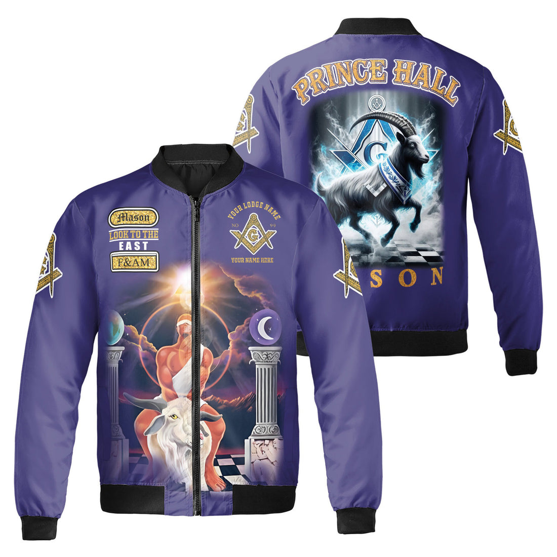 Freemason Prince Hall Masonic Medieval Astral Bomber Jacket S-5XL - FUKAMASONIC