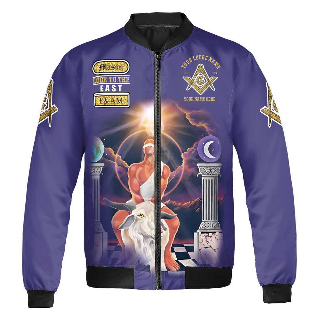 Freemason Prince Hall Masonic Medieval Astral Bomber Jacket S-5XL - FUKAMASONIC
