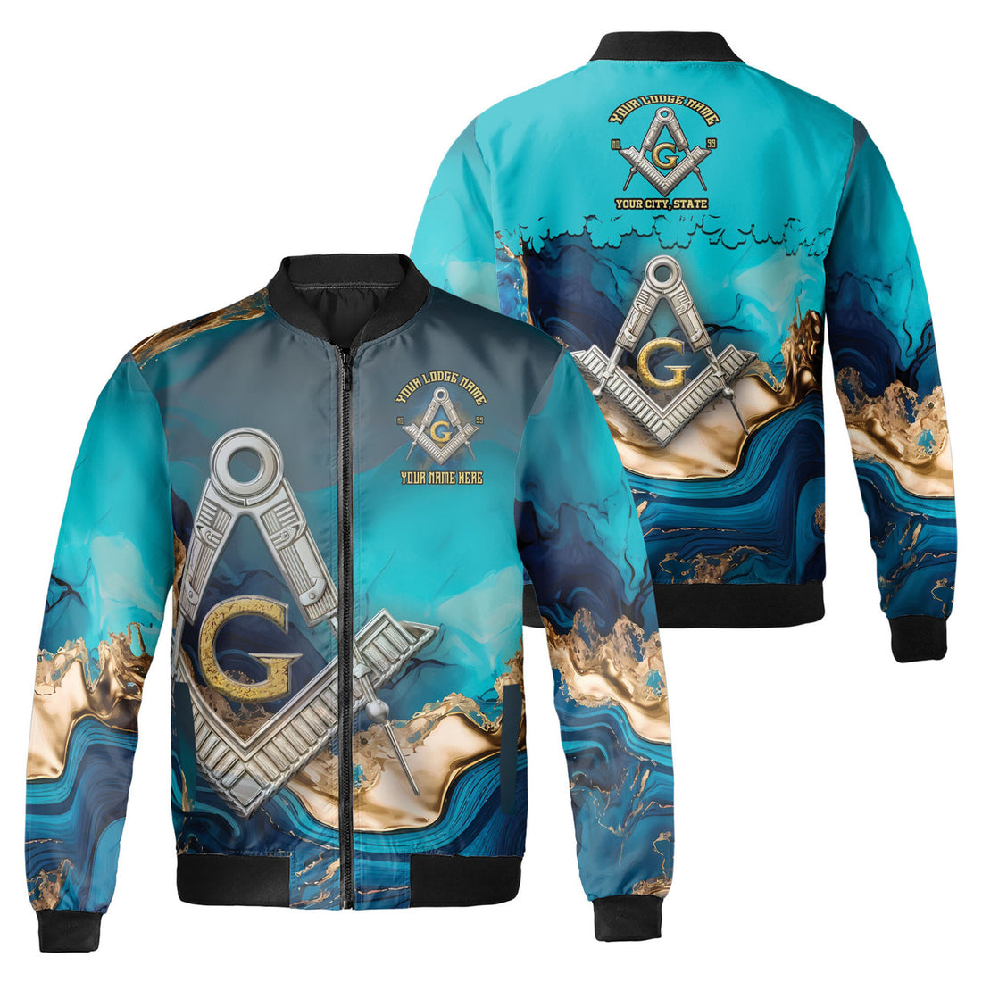 Customized Mansonry Master Mason Marbling Bomber Jacket S-5Xl - FUKAMASONIC