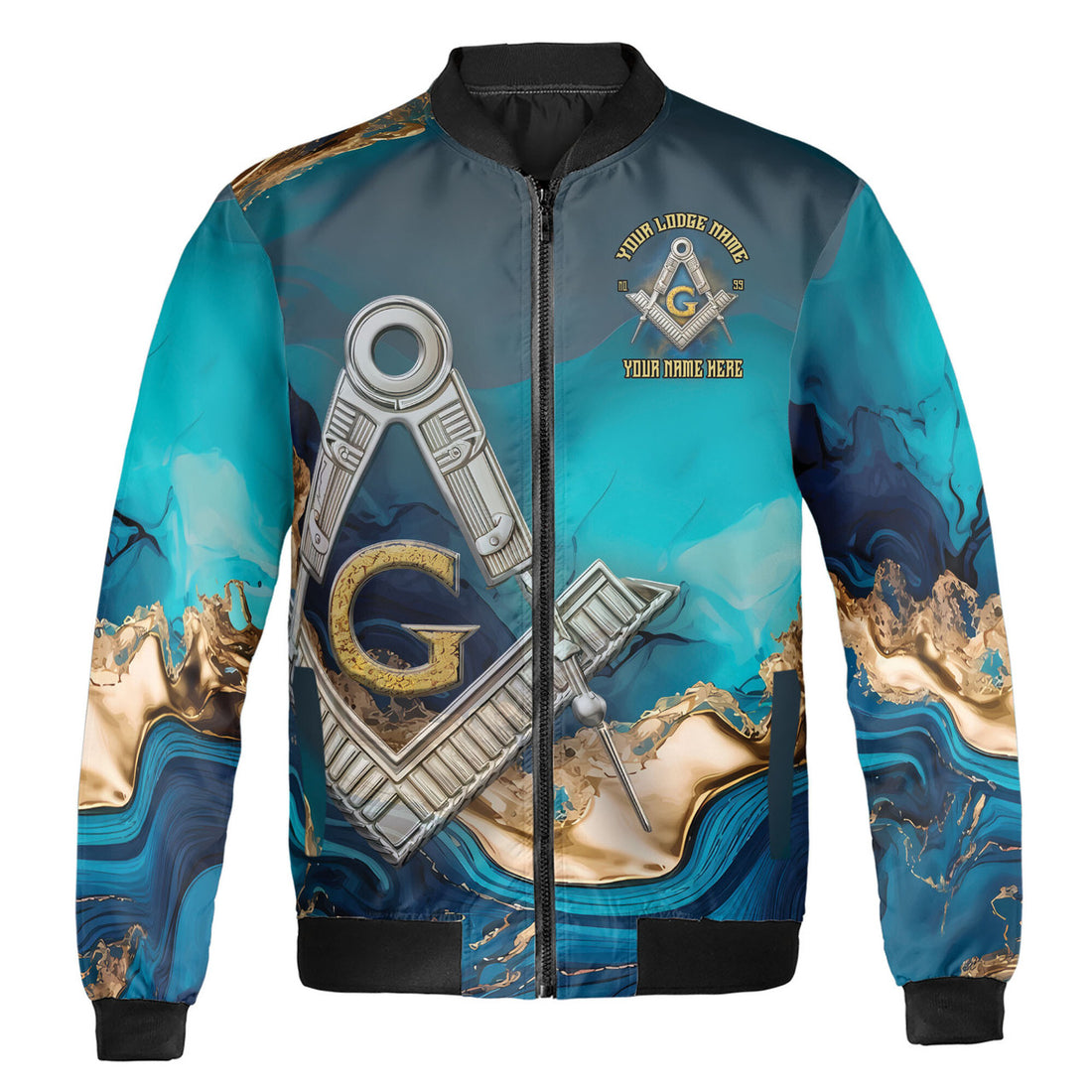 Customized Mansonry Master Mason Marbling Bomber Jacket S-5Xl - FUKAMASONIC