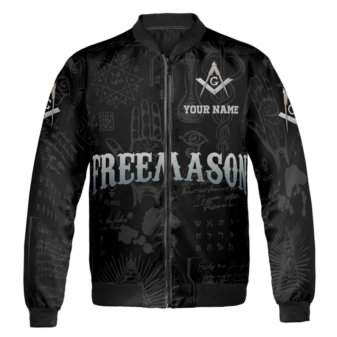 Custom Name Master Mason Sons of The Light Worldwide Bomber Jacket S-5XL - FUKAMASONIC