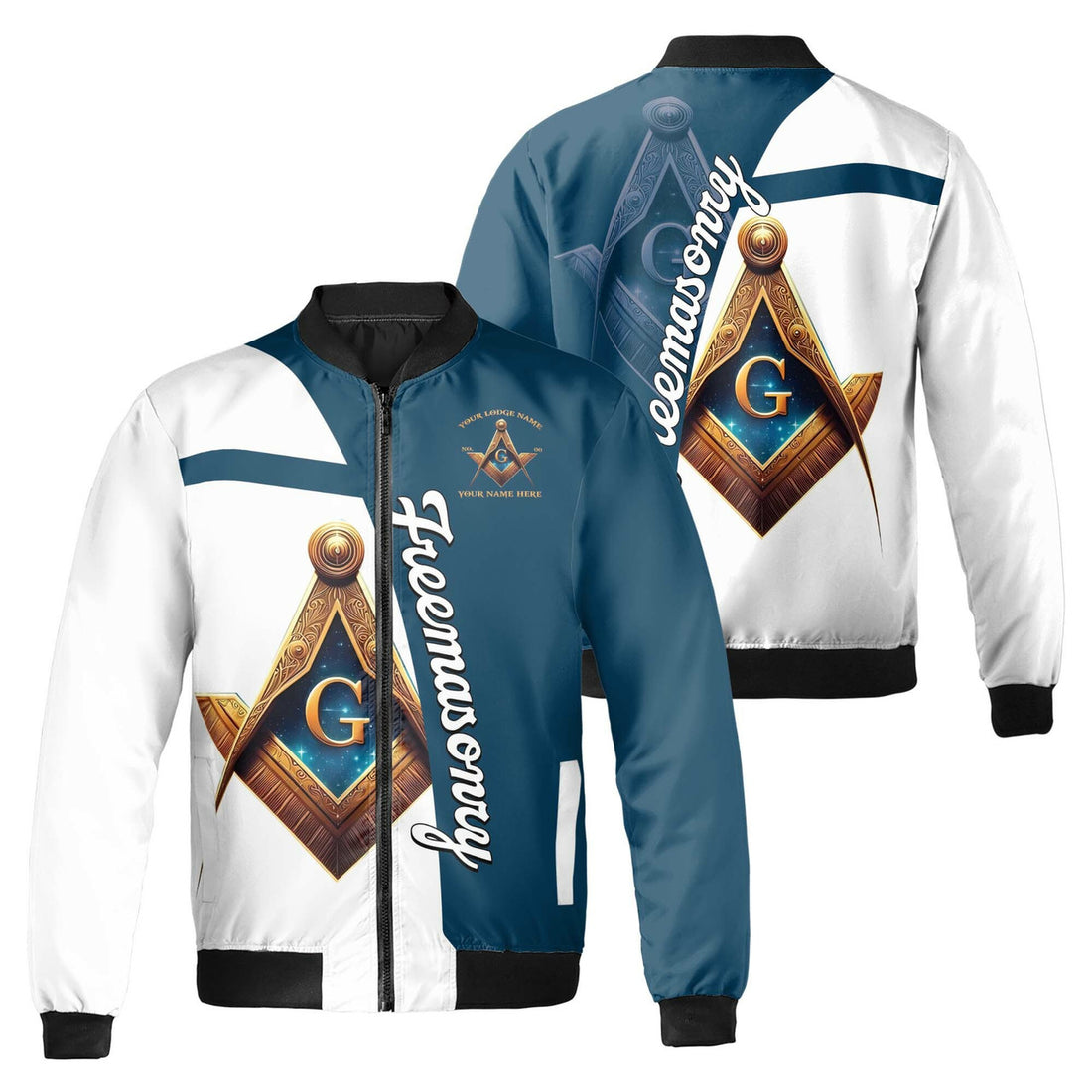 Personalized Freemasonry Master Mason Emblem Bomber Jacket S-5XL - FUKAMASONIC