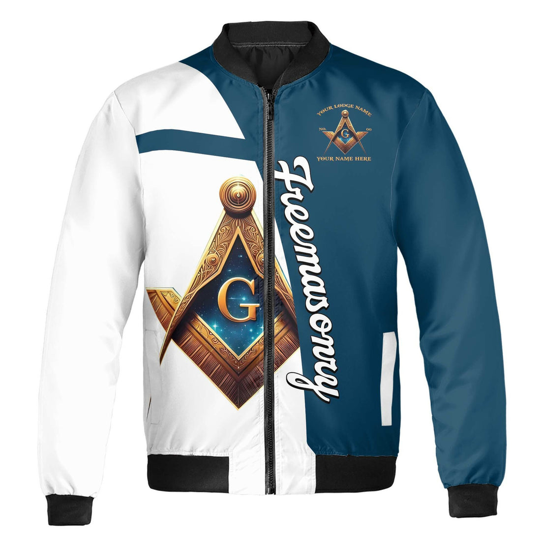 Personalized Freemasonry Master Mason Emblem Bomber Jacket S-5XL - FUKAMASONIC