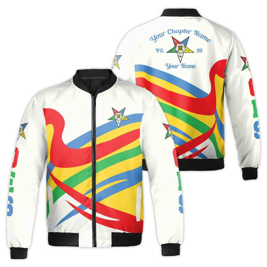 Personalized Chapter Name OES Order of The Eastern Star Bomber Jacket S-5XL - FUKAMASONIC