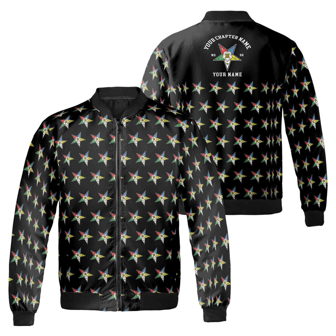 Custom OES Order of The Eastern Star Masonic Multi-color Bomber Jacket S-5Xl - FUKAMASONIC