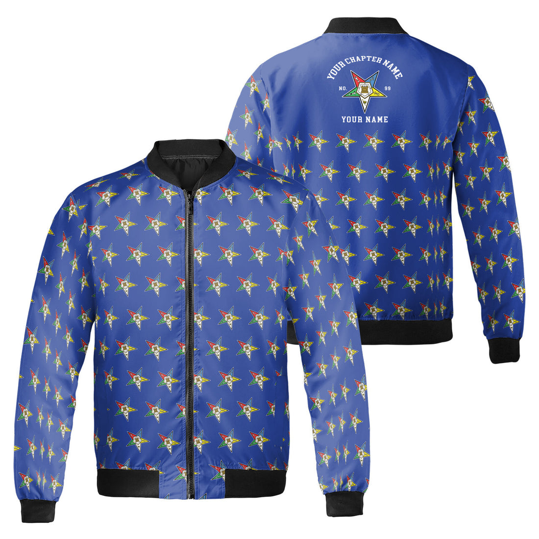 Custom OES Order of The Eastern Star Masonic Multi-color Bomber Jacket S-5Xl - FUKAMASONIC