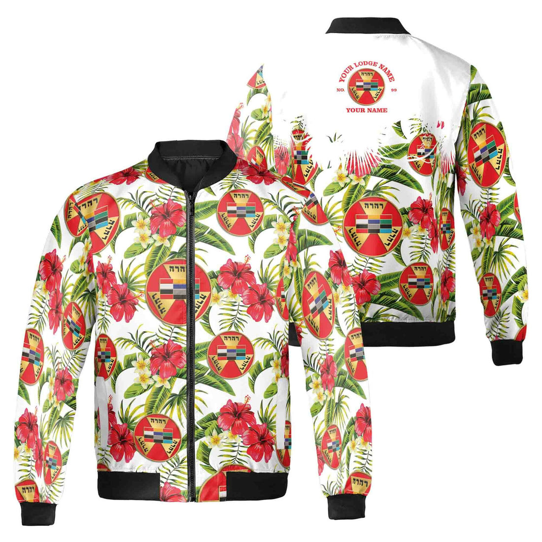 Personalized Royal Arch Masonic Tropical Tree Bomber Jacket S-5XL - FUKAMASONIC