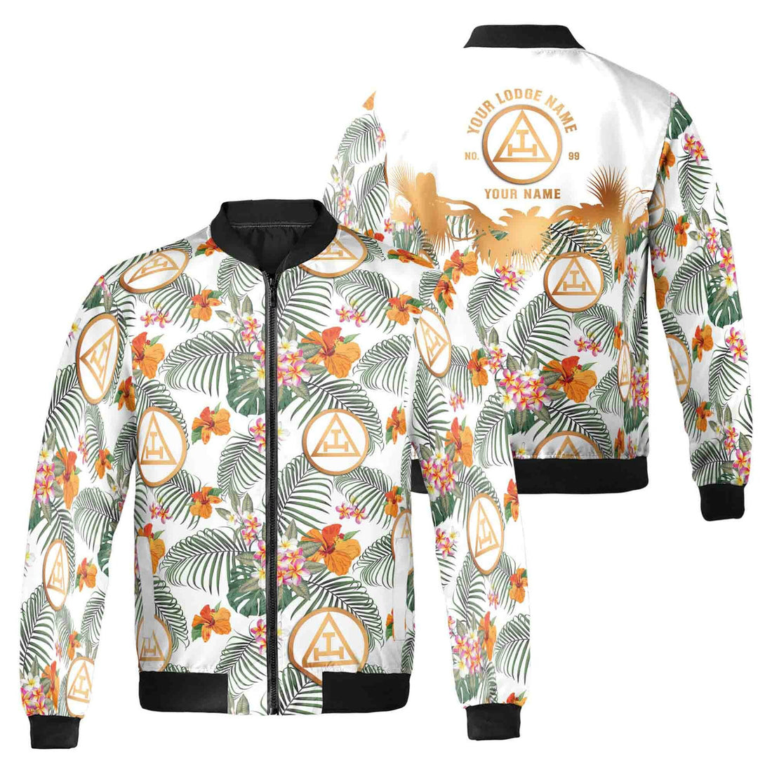 Customized Royal Arch Masonry Palm Leaf Bomber Jacket S-5XL - FUKAMASONIC