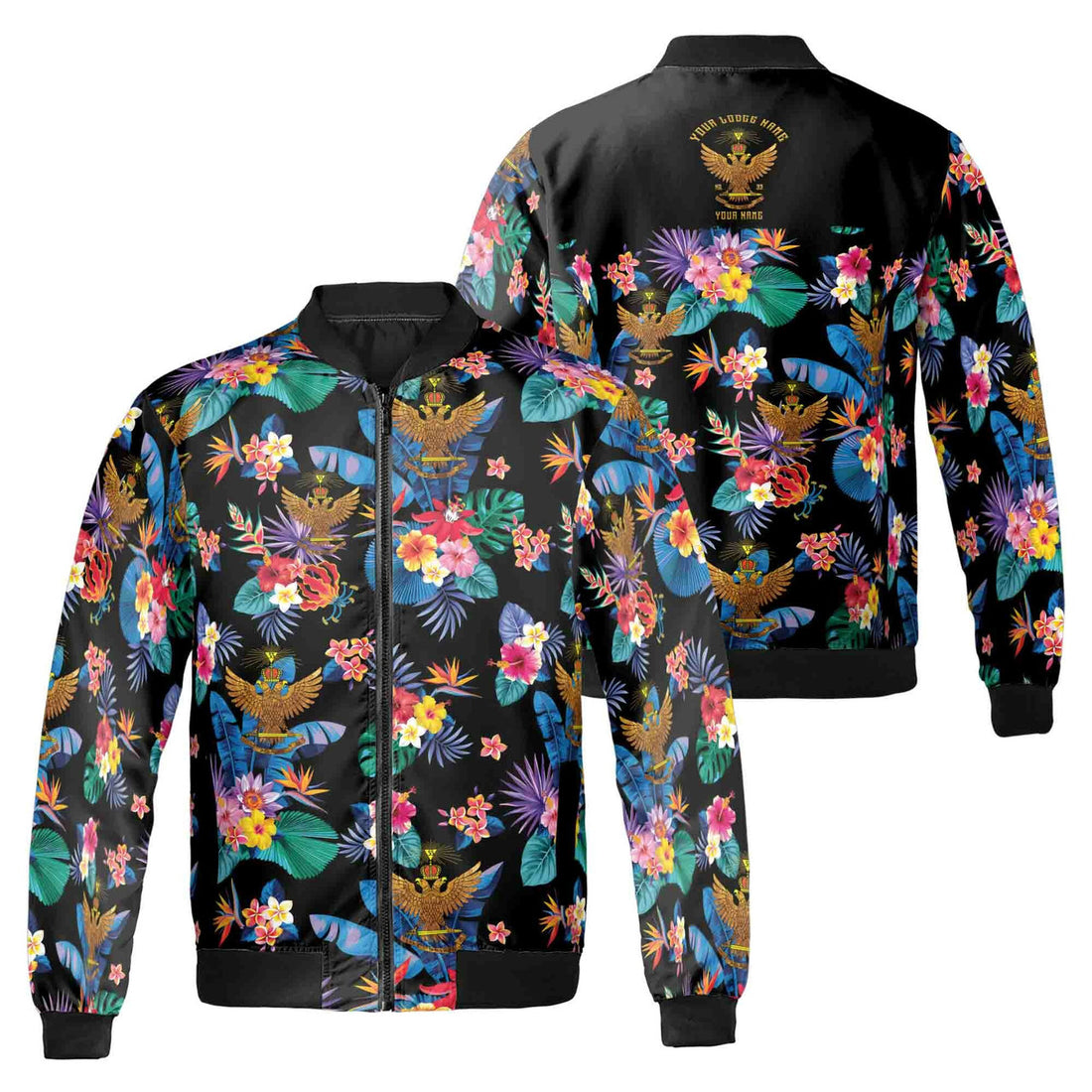 Customized Scottish Rite 33 Colorful Palm Leaf Bomber Jacket S-5XL - FUKAMASONIC